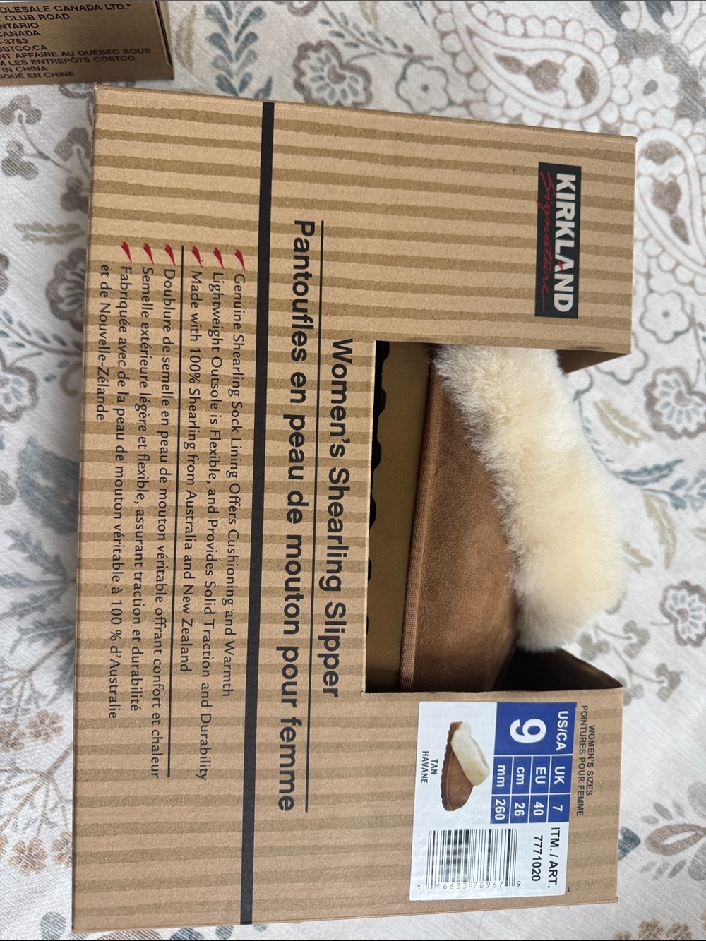 Kirkland signature genuine sherling slippers fur lined chestnut 9